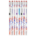 White Patriotic Foiled Pencil W/ Stars & Flag